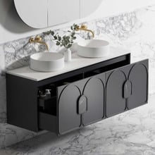 Laguna MKII 1500mm Wall Hung Double Vanity with Solid Surface Countertop